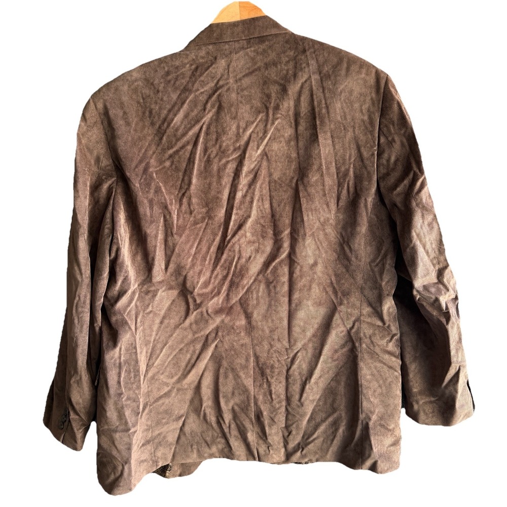 Lauren Ralph Lauren Corduroy Blazer Brown Paisley Lining 48 Long‎ Two Button - Picture 2 of 6